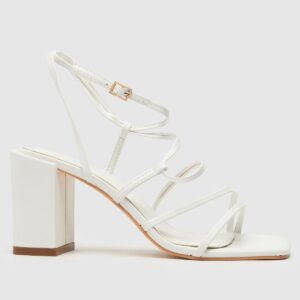 Schuh White Sasha Strappy Block Heel High Heels