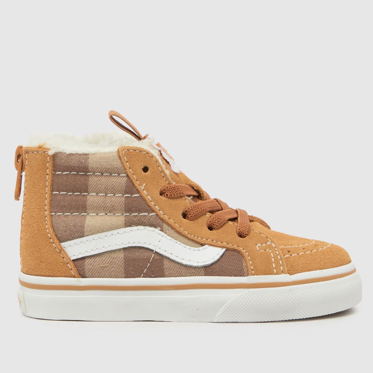 Vans beige & brown sk8-hi zip Toddler Trainers