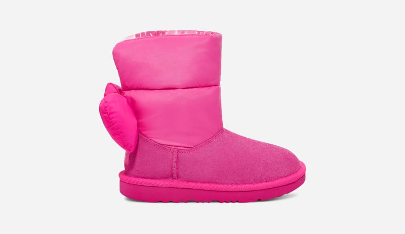 UGG® Bailey Bow Maxi Boot for Kids in Pink, Size 6, Textile
