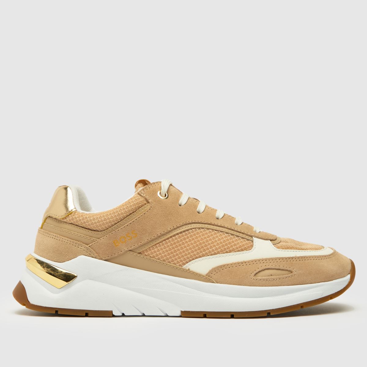 BOSS skylar runn trainers in beige