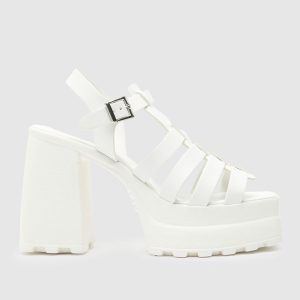 schuh starla platform fisherman high heels in white