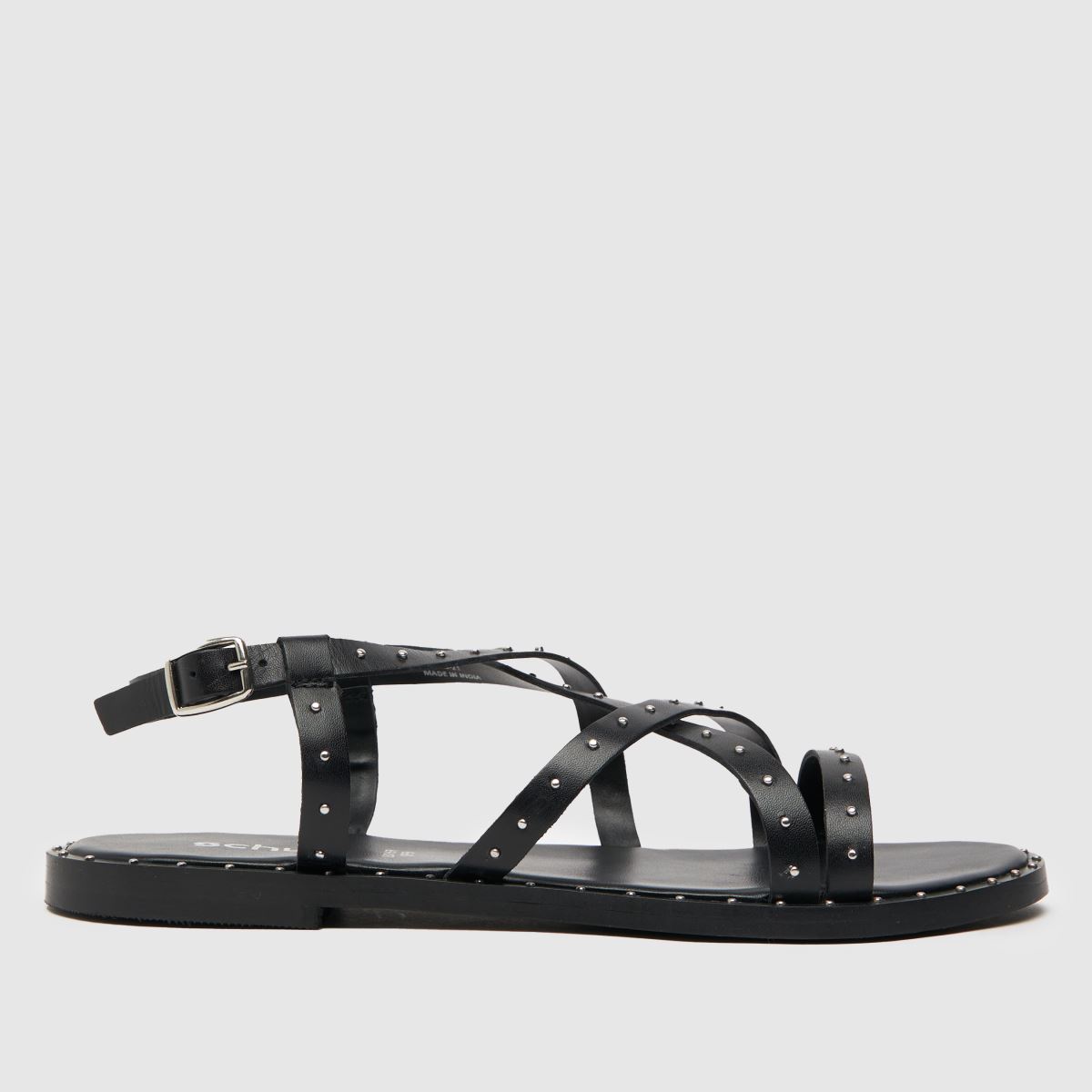 schuh tadlow studdded flat sandals in black