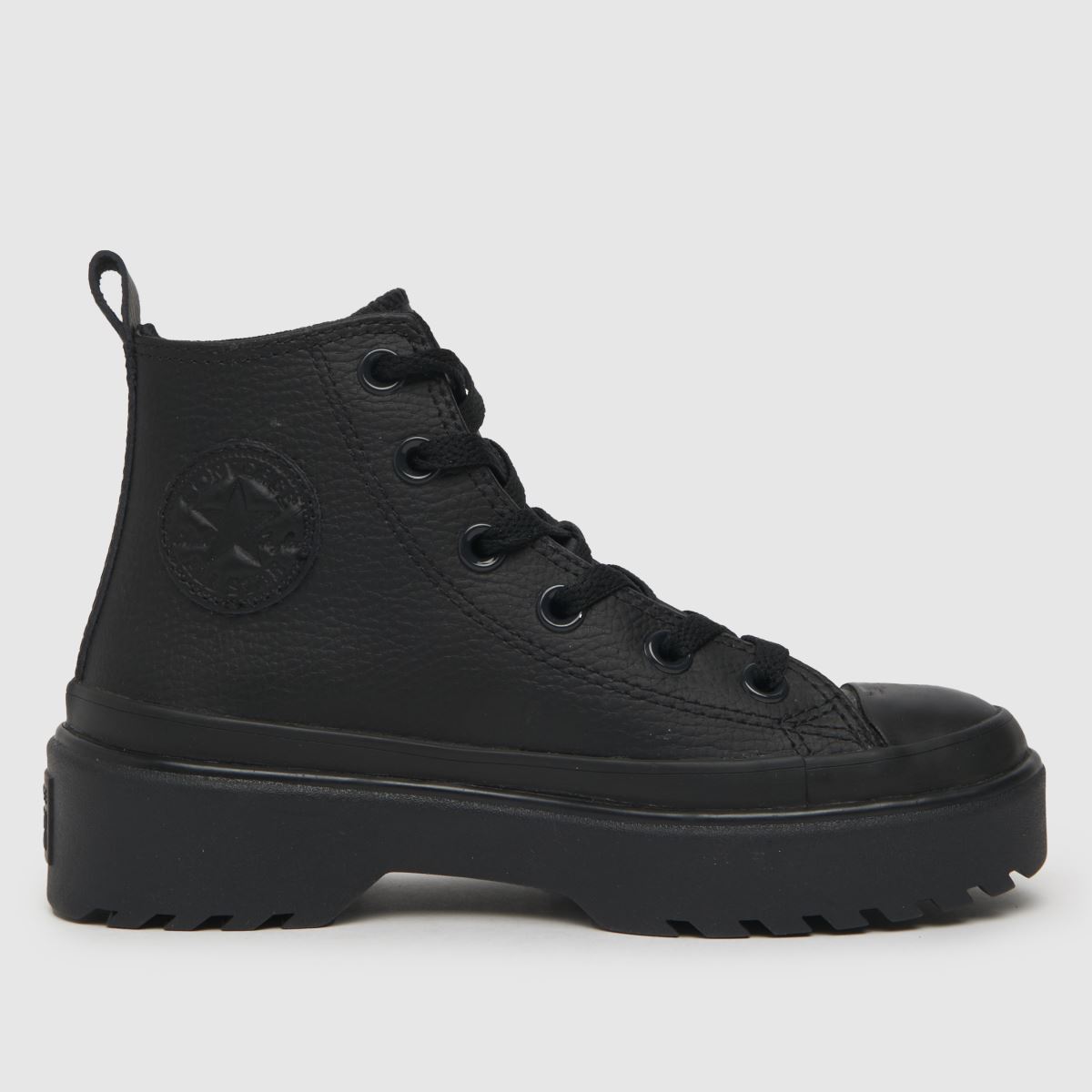 Converse black all star lugged lift leather Junior trainers