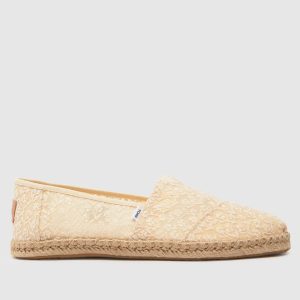 TOMS alpargata floral lace flat shoes in natural