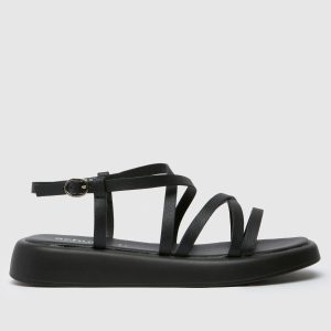 schuh Wide Fit tristan strappy sandals in black