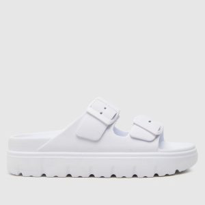 schuh tilda double strap footbed sandals in white