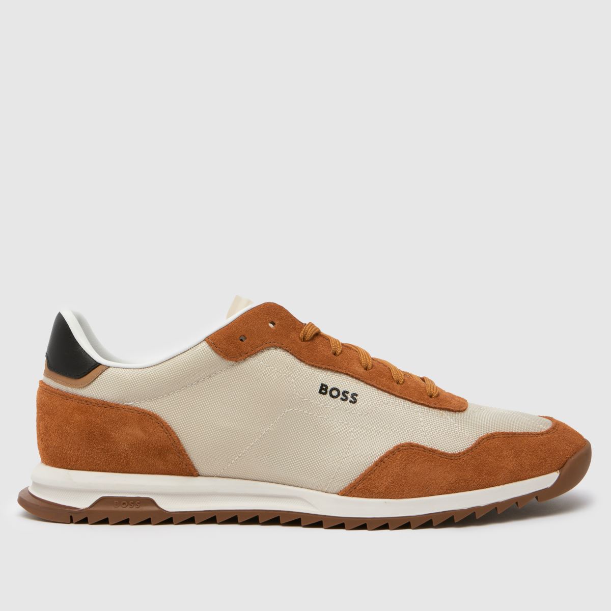 BOSS zayn low trainers in white & orange