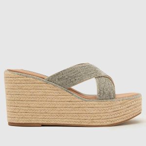 Steve Madden jelisa mule wedge high heels in silver