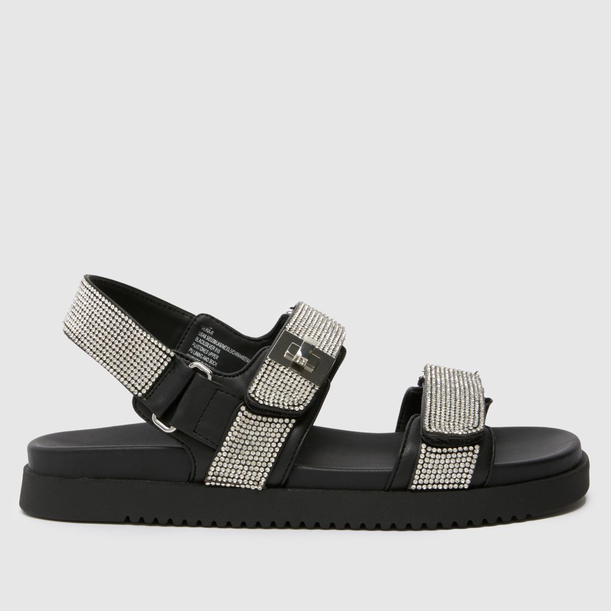 Steve Madden mona-r sandals in black & silver