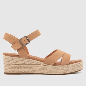 TOMS audrey wedge sandals in beige