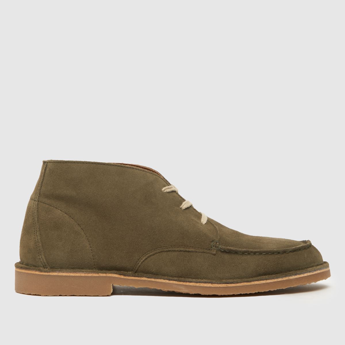 schuh dexter suede apron boots in khaki schuh dexter suede apron boots in khaki