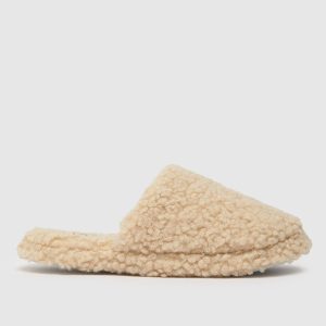 schuh harmony borg mule slippers in natural