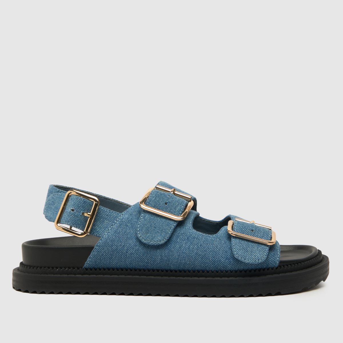 schuh talbot double buckle sandals in blue