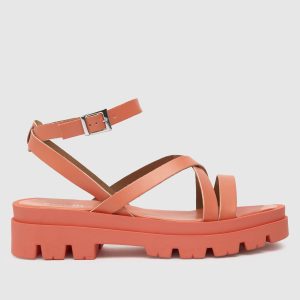 schuh tatum chunky strappy sandals in orange