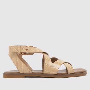 schuh tide croc flat sandals in natural