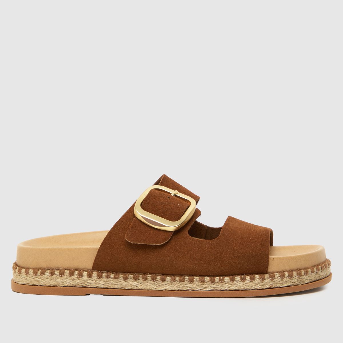 schuh tish suede buckle sandals in tan schuh tish suede buckle sandals in tan
