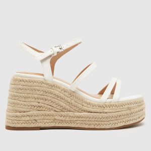 schuh vienna strappy wedge sandals in white