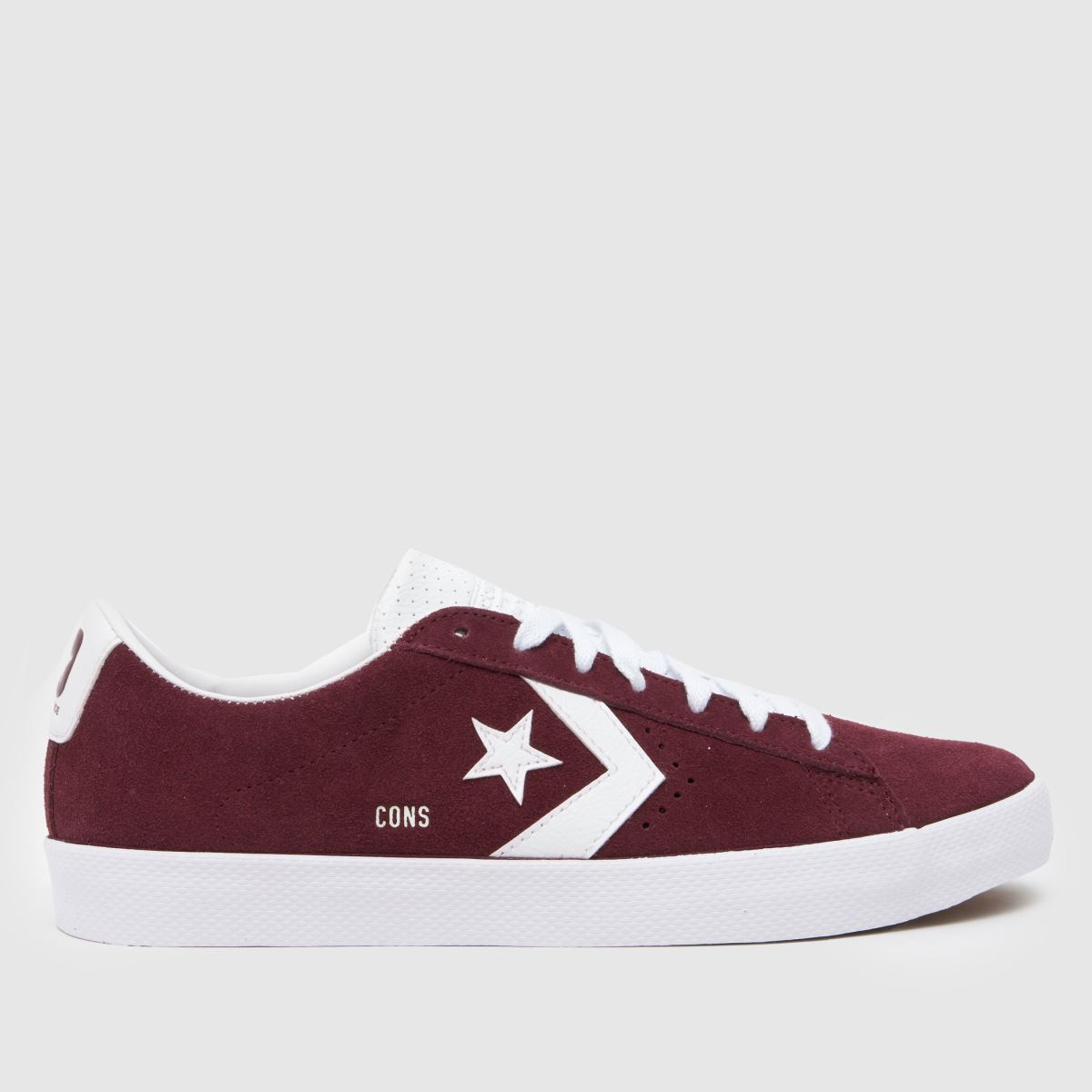 Converse pl vulc pro trainers in white & burgundy