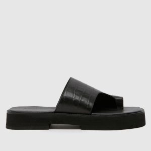 schuh tori chunky croc mule sandals in black