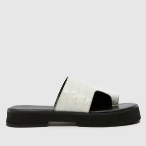 schuh tori chunky croc mule sandals in white