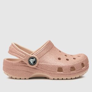Crocs pale pink classic glitter clog Girls Toddler sandals