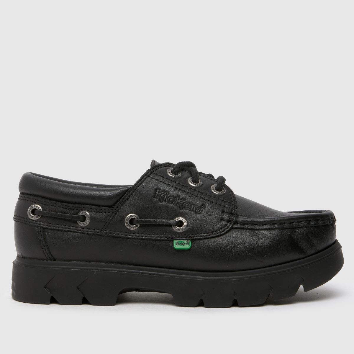 Kickers lennon boat flat shoes in black