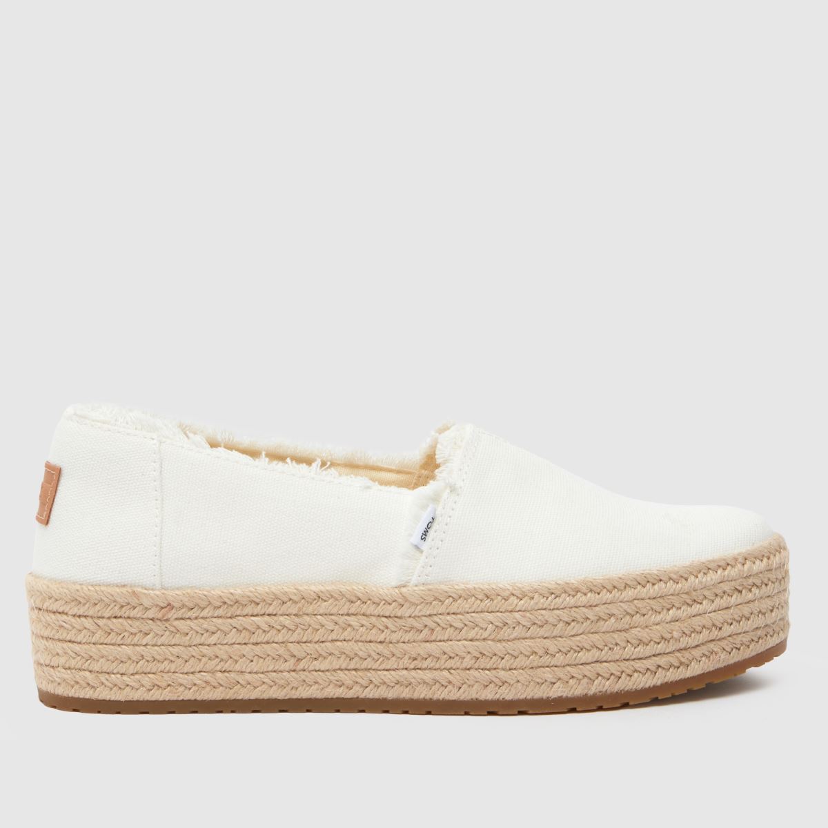 TOMS valencia espadrille flat shoes in white TOMS valencia espadrille flat shoes in white
