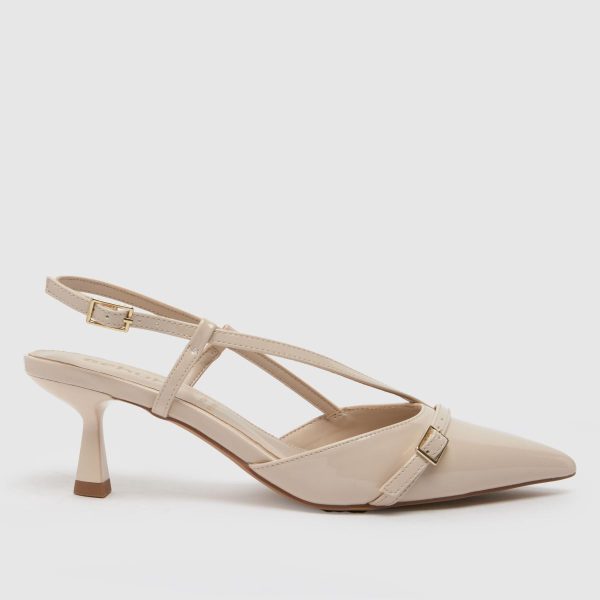 schuh sidney sling back high heels in natural