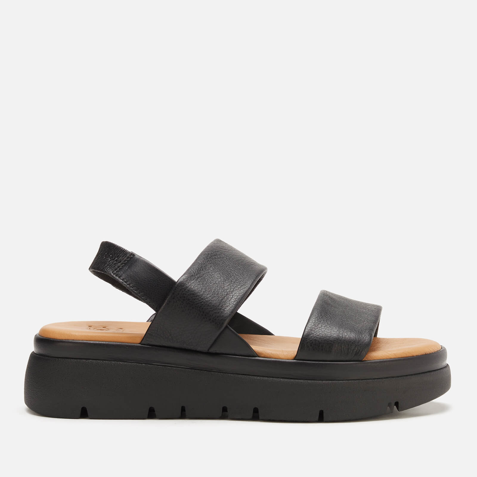 Dune London Women's Location Leather Flatform Sandals - Black - UK 3