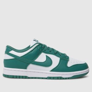 Nike dunk low trainers in white & green