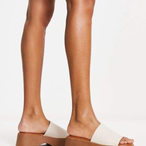 ALDO Yassu chunky mule sandals in birch leather-Neutral