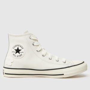 Converse all star hi leather 3d flowers trainers in off-white multi