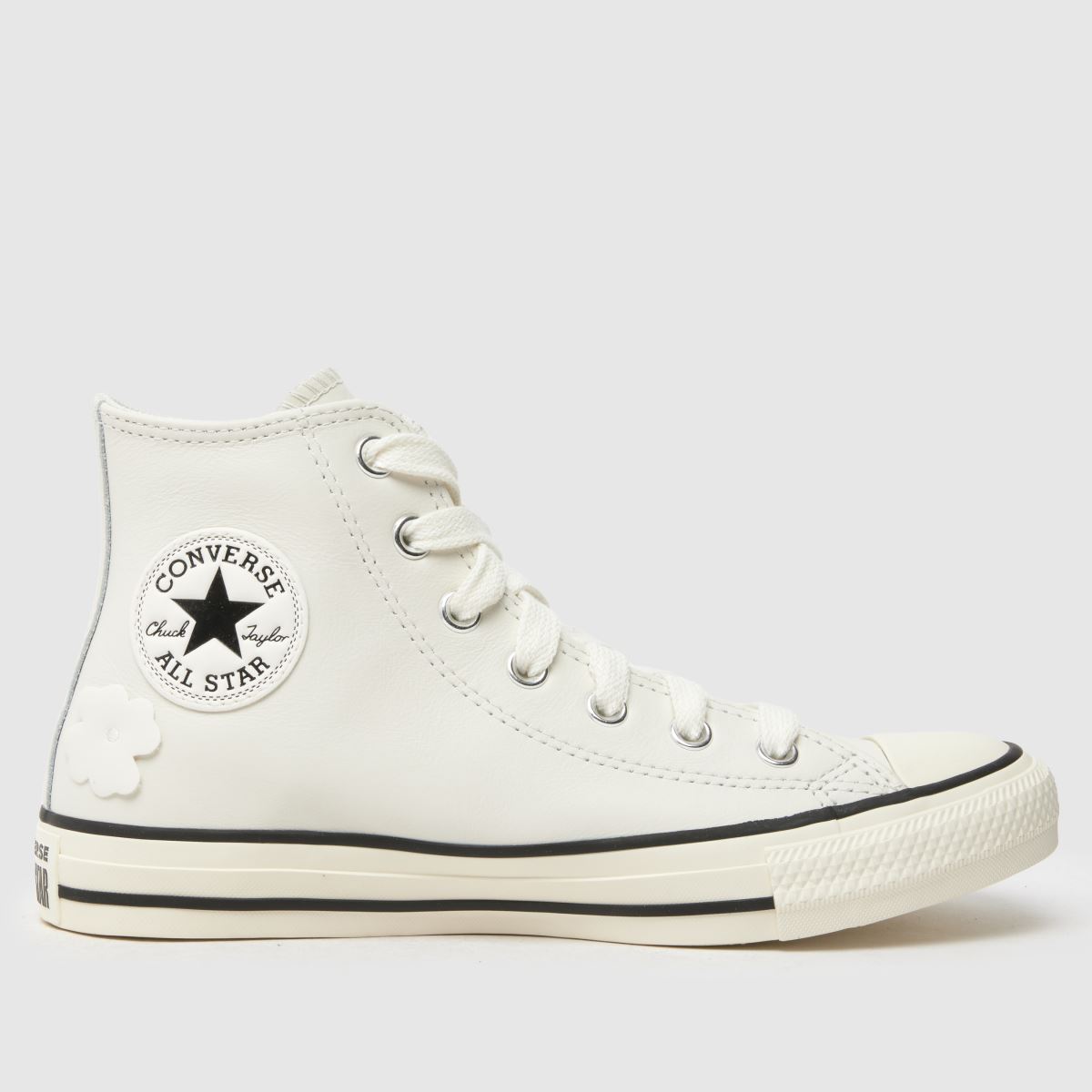 Converse all star hi leather 3d flowers trainers in off-white multi