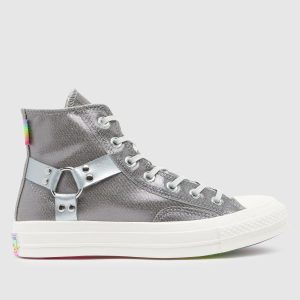 Converse chuck 70 hi pride trainers in silver multi