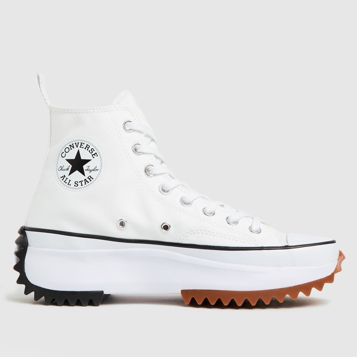 Converse run star hike hi trainers in white & black