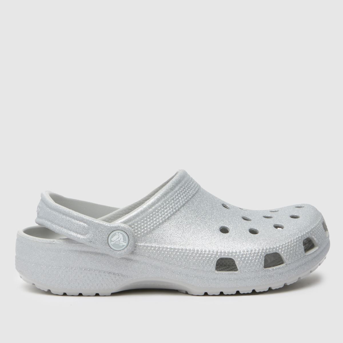 Crocs classic glitter clog sandals in silver Crocs classic glitter clog sandals in silver