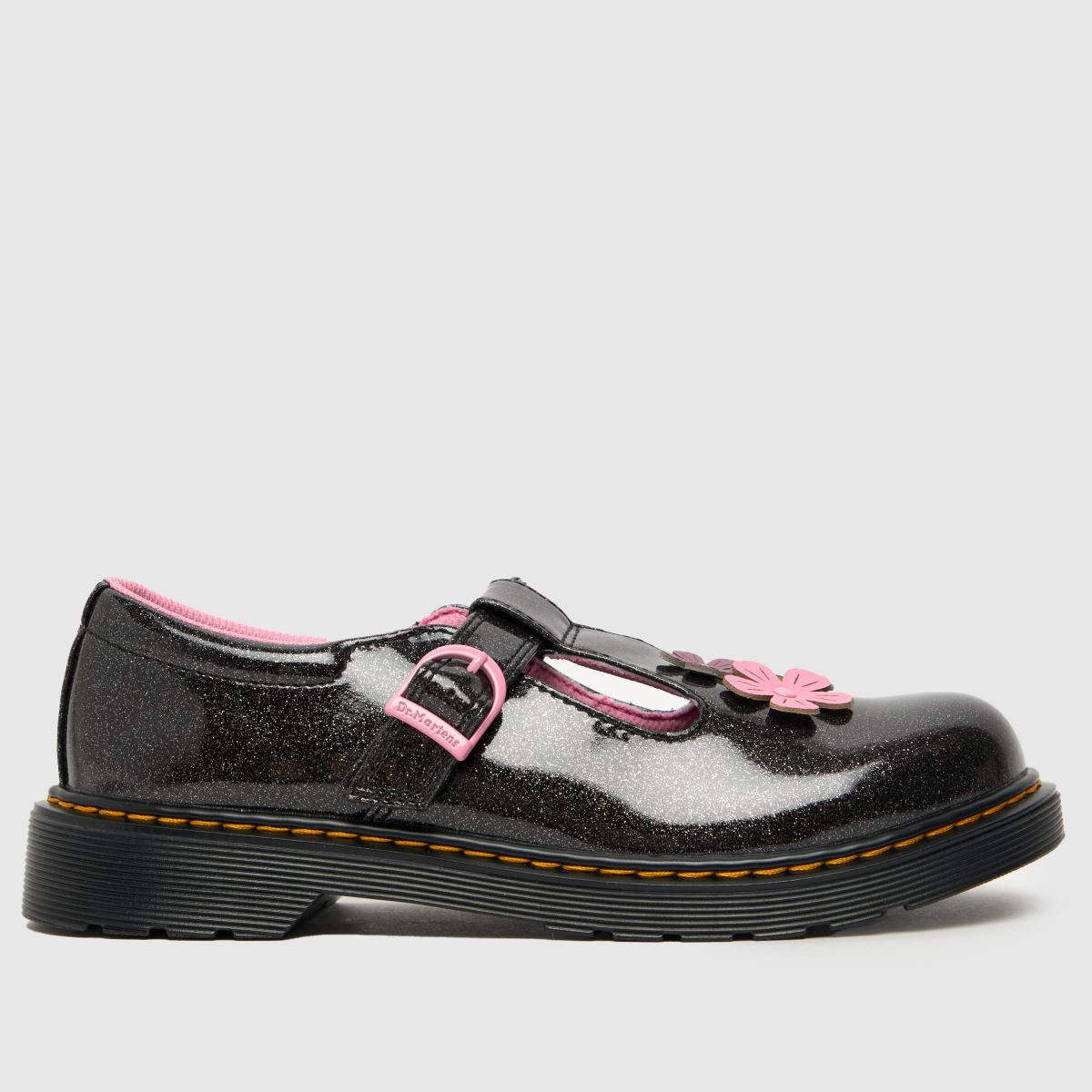 Dr Martens black polley glitzy Girls Youth shoes