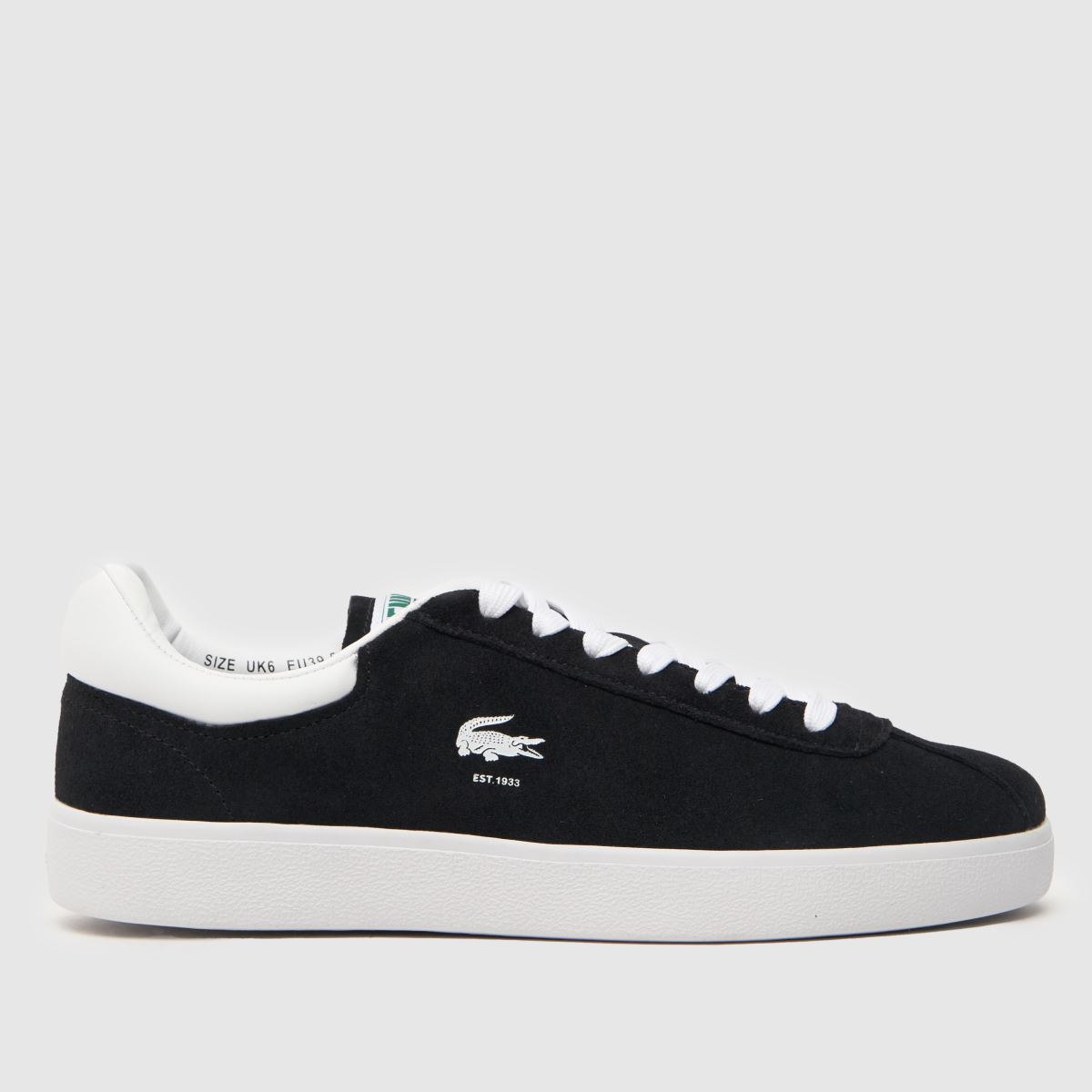 Lacoste baseshot trainers in black & white