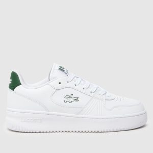 Lacoste l001 set trainers in white & green