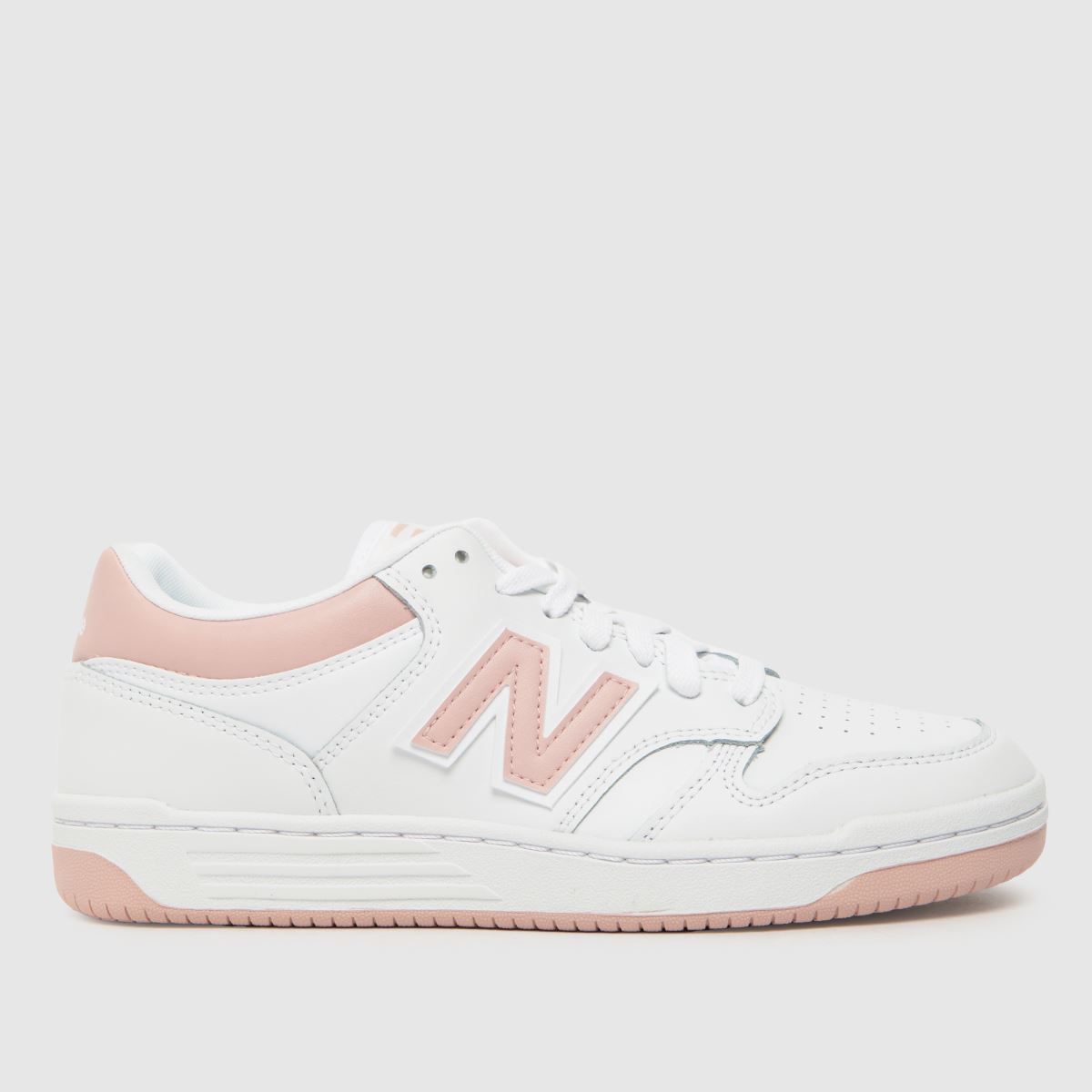 New Balance 480 trainers in white & pink