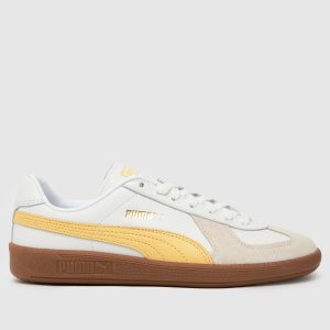 PUMA terrace classic trainers in white & yellow