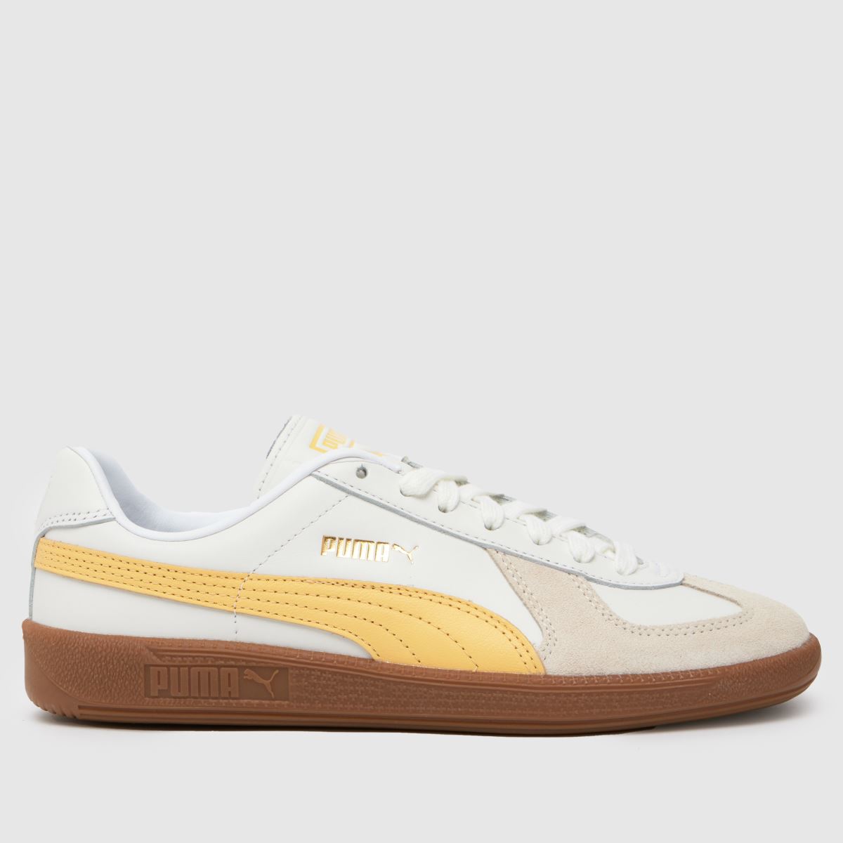 PUMA terrace classic trainers in white & yellow