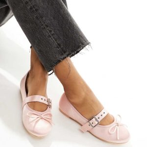 Public Desire Madelyn ballet flat in pink satin