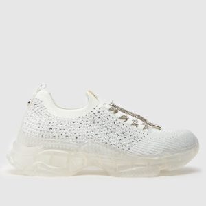 Steve Madden meter bling trainers in white