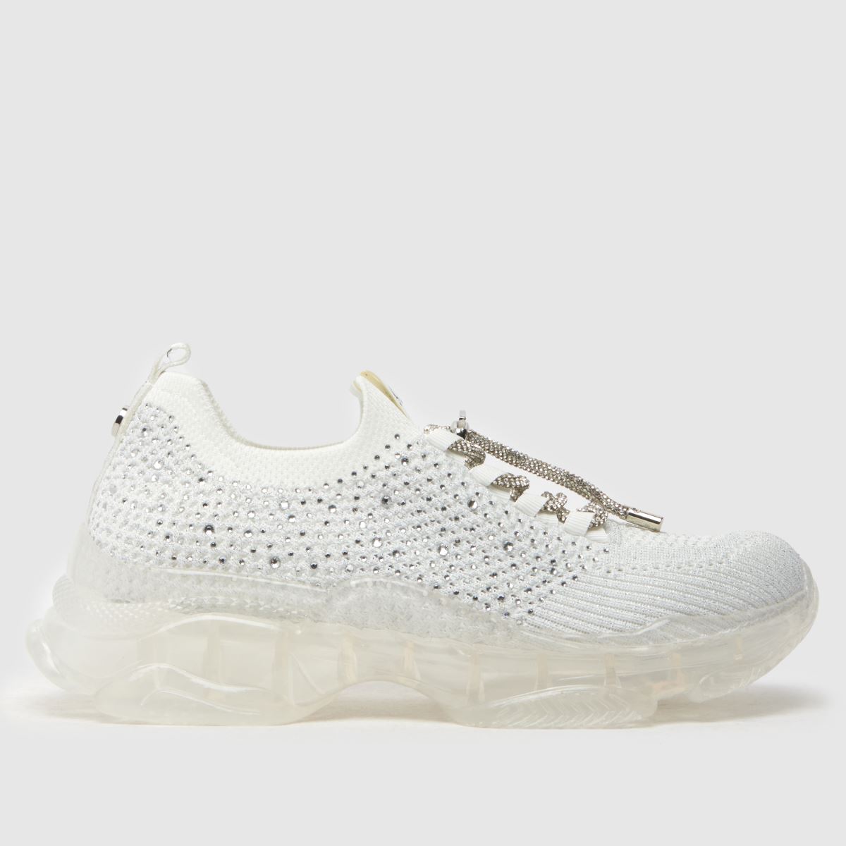 Steve Madden meter bling trainers in white