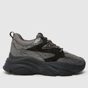 Steve Madden privy trainers in silver multi