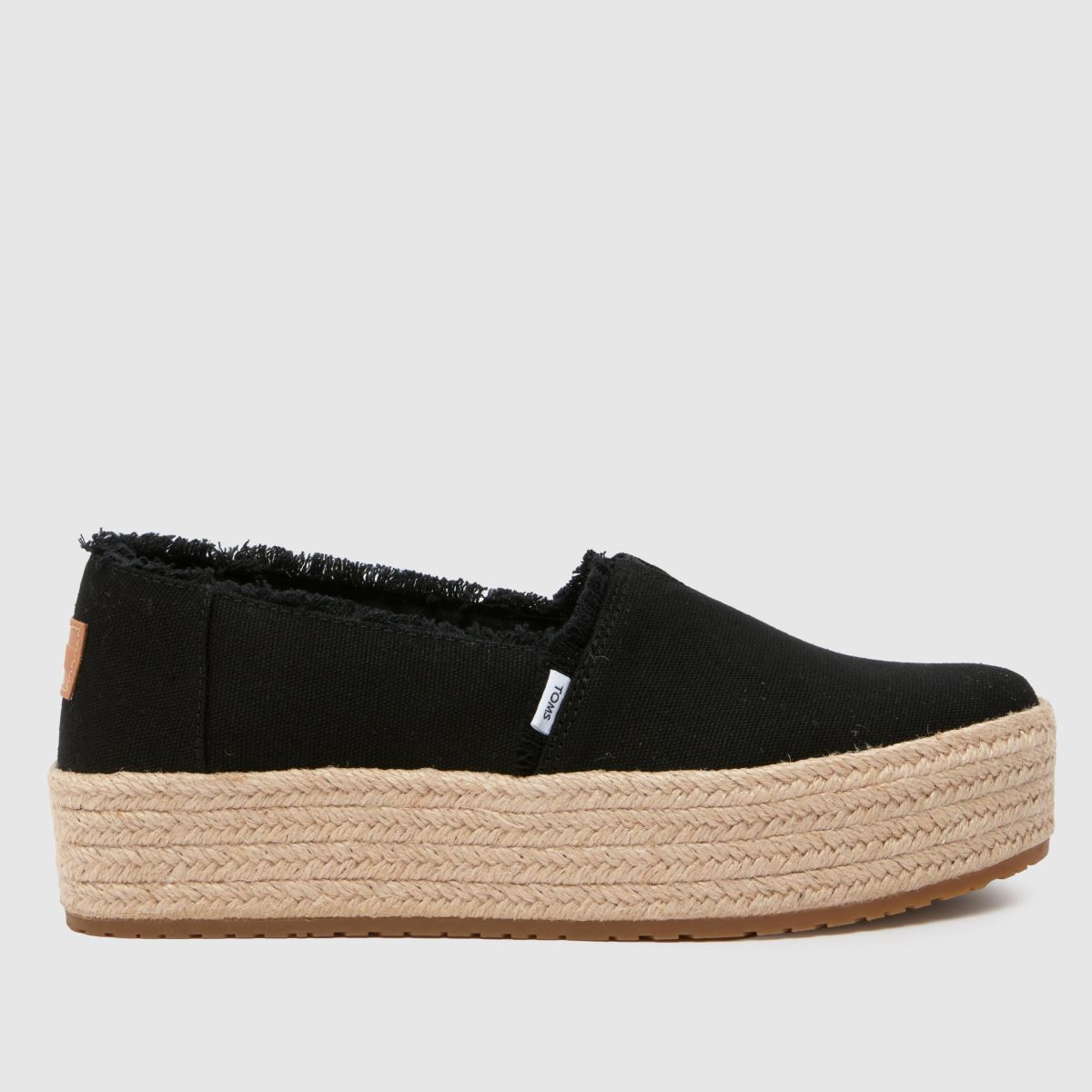 TOMS valencia espadrille flat shoes in black TOMS valencia espadrille flat shoes in black