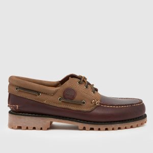 Timberland authentic 3 eye boat shoes in burgundy