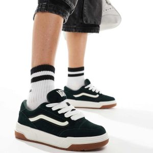 Vans hylane chunky suede trainers in dark green with gum sole detail