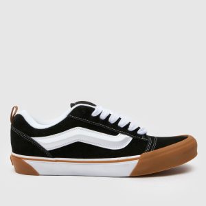 Vans knu skool trainers in black & white